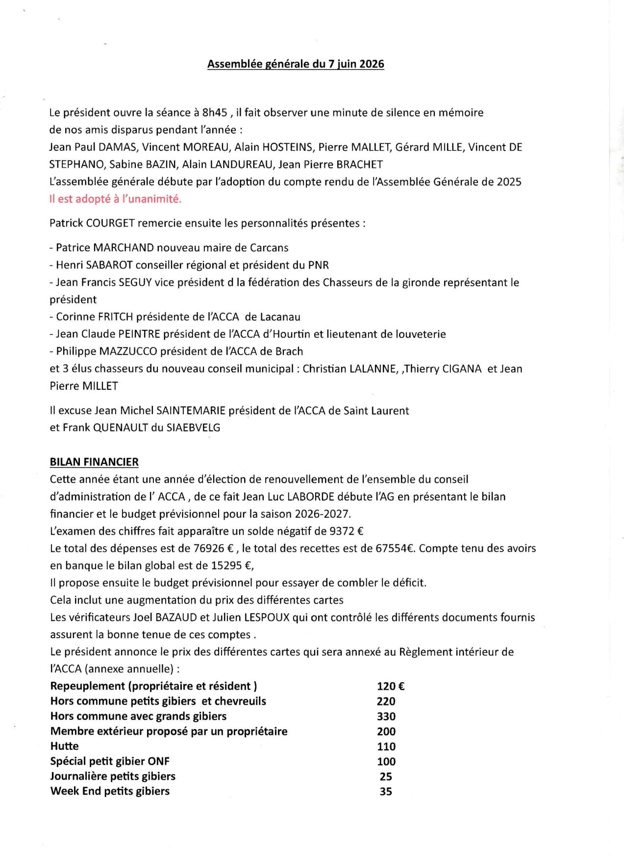 CR de l'AG 2026