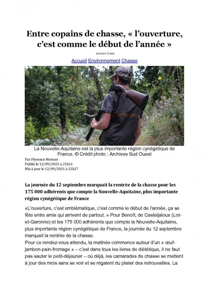 Entre copains de chasse l ouverture 1