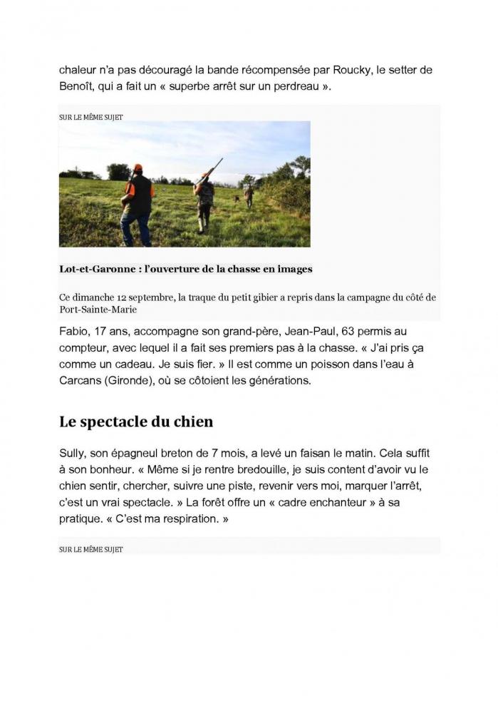 Entre copains de chasse l ouverture 2